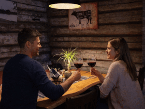 Sarvik restoran paarika lauas veini joomas